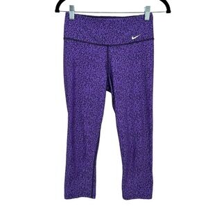 Nike Leggings Womens XS Purple Legend 2.0 Mezzo Tight Capri Fitted Print Dri-Fit